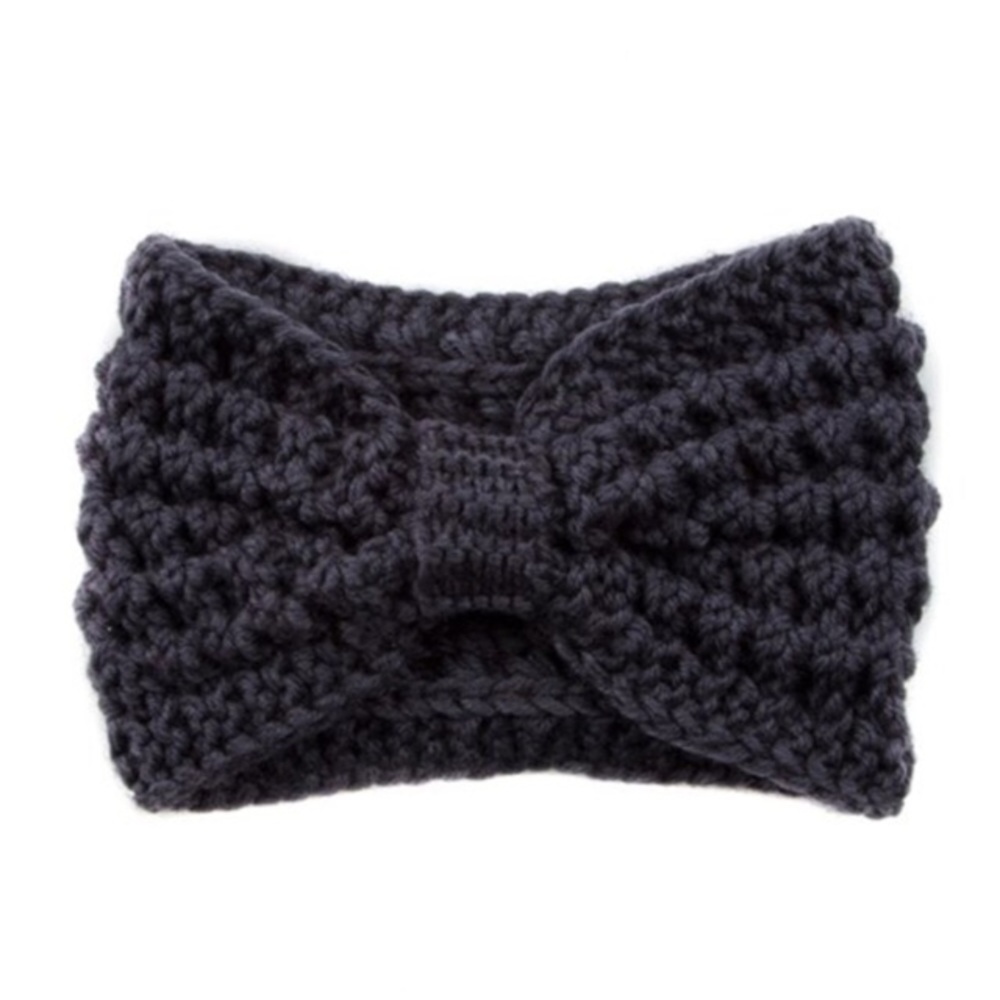 🎉HOST PICK🎉Knitted Bow Headband - Gray 🎀